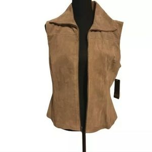 Tan leather vest